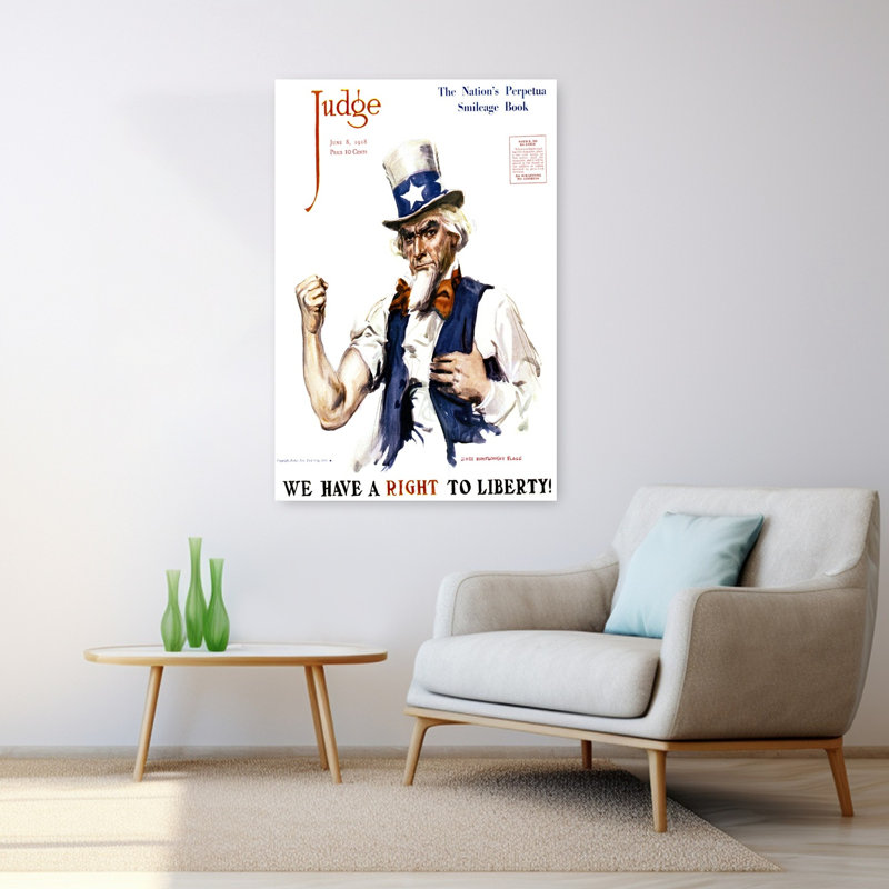 1910S, oncle Sam, nous avons un droit à la liberté, H 48 po x l 32 po