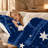 Premium Flannel Lightweight Blanket & 2 Pillow Shams Set with Blue Starry Night Sky in Brushstroke Texture, Ultra-Soft & Warm Cozy Bedding Set for All-Season, 60" x 80" Blanket + 2 Pillowcases Anti-Pilling & Machine Washable(Set of 3)