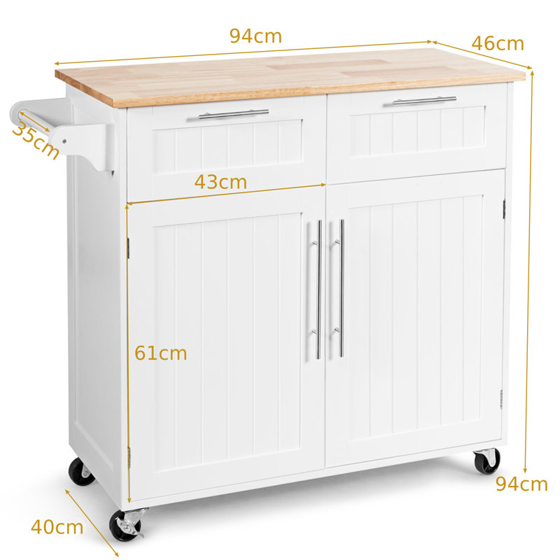 Nahlani 94 cm W Kitchen Island with