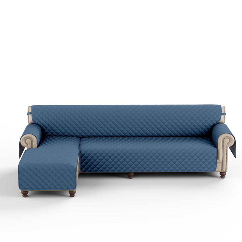 Housse pour canapé modulaire réversible, H 0,2 po x l 82 po x P 22 po, Microfibre bleue de Berlin