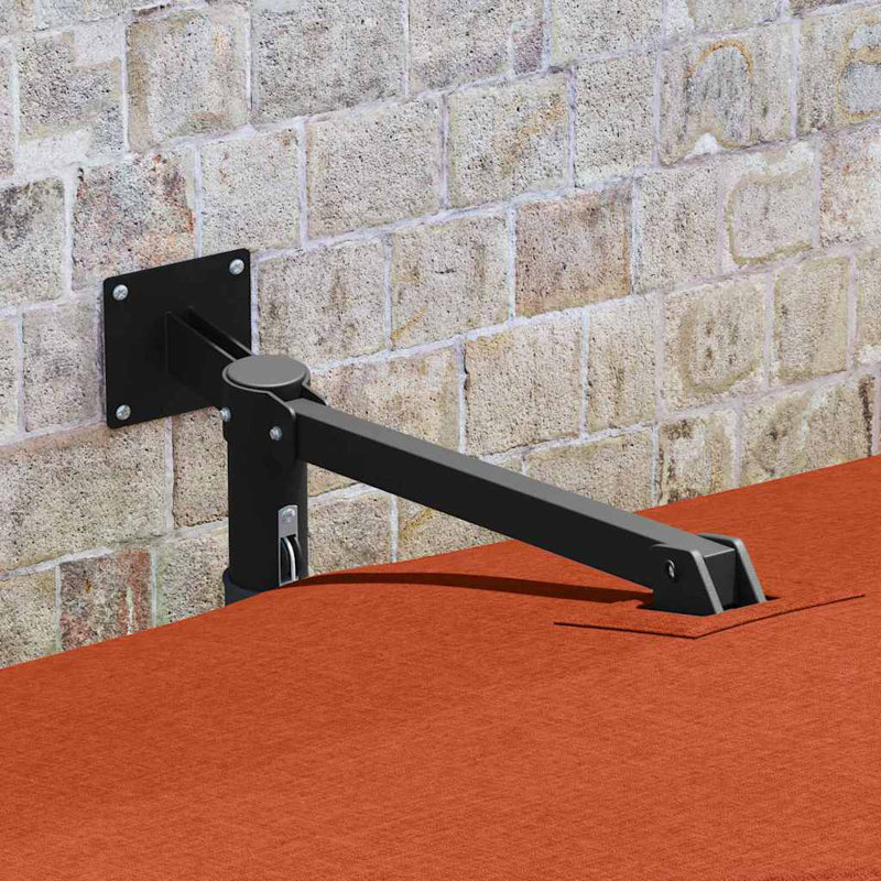 Wall Mount Parasol, 160cm H x 247.5cm W x 247.5cm D, Red