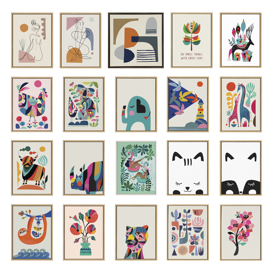 Keaundrea Family Tree 3 Birds by Rachel Lee - Floater Frame Painting on Canvas Corrigan Studio® Frame