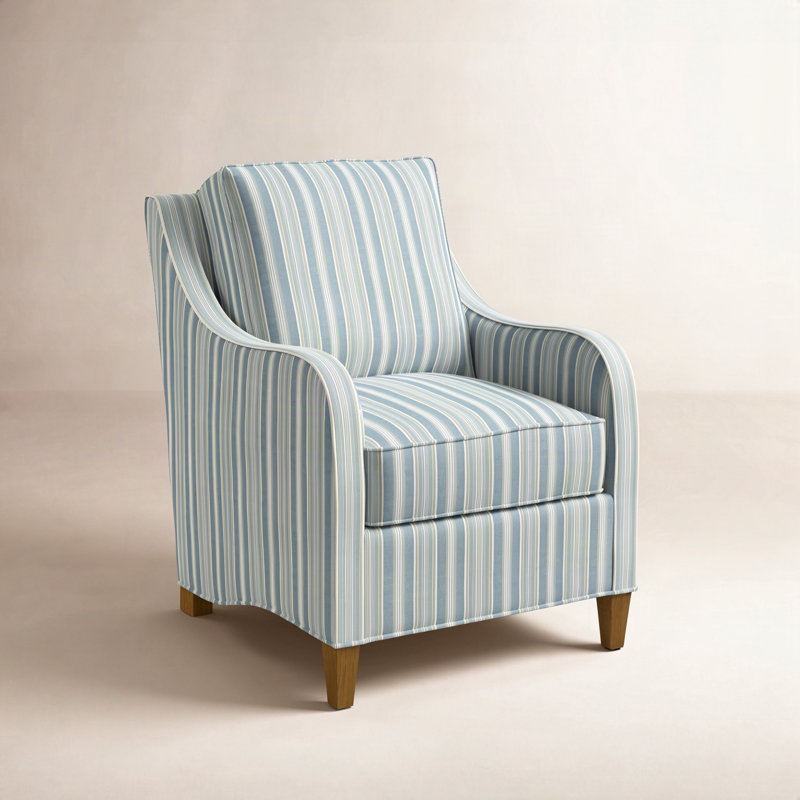 Koko Upholstered Armchair, Havana Finish, Ivory Crypton Performance; 0886-91