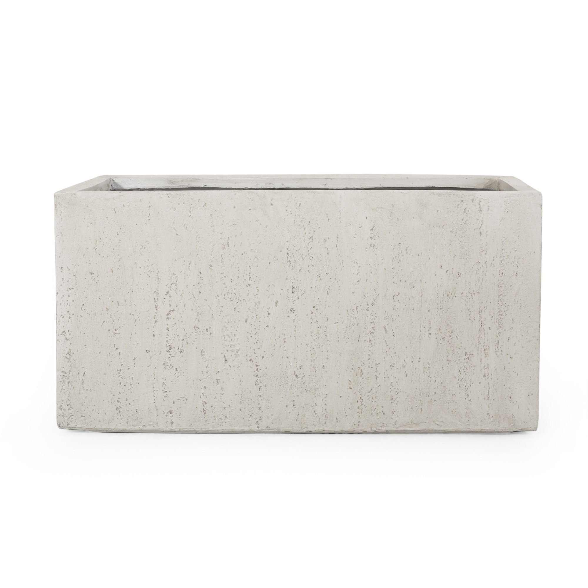 Shiner Lightweight Concrete Planter Box Set, 1, White, 18" H x 35.25" W x 18" D
