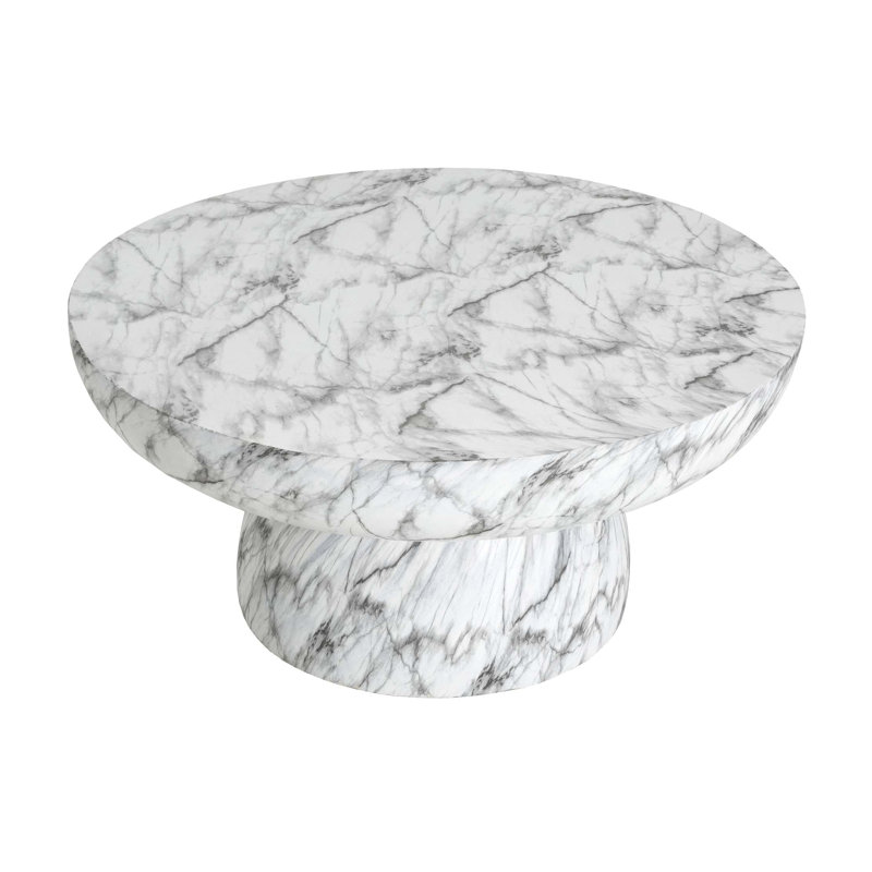 Table basse en faux marbre MGO pour une utilisation intérieure et extérieure