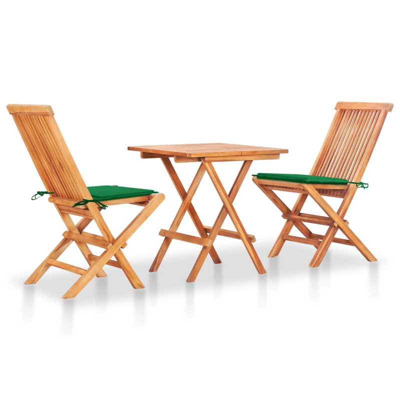 Ensemble bistro long en teck pour 2 personnes 23,6 po Behah Square