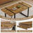 Wood Dining Table Set For 6，71"  Rectangular Table With Metal Frame & Natural Finish-1579897032-1579896885