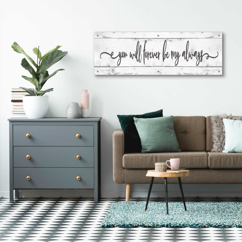 «You Will Forever Be My Always» par Susie Boyer, art mural en verre acrylique, H 16 po x l 48 po x P 0,2 po