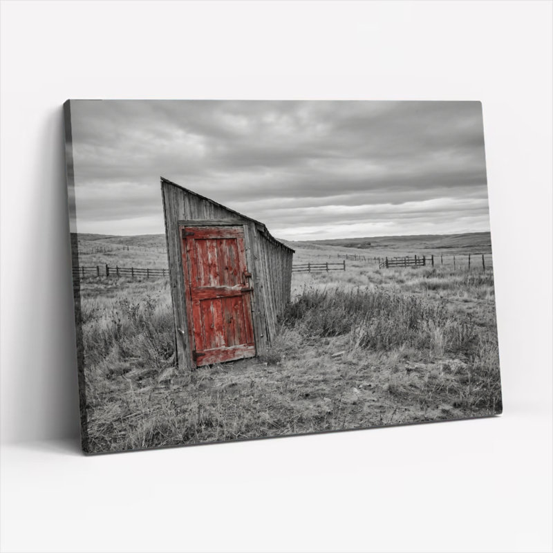 Ensemble de 1 tableau sur toile représentant une grange rustique, 36"H x 48"W, Wrapped Canvas
