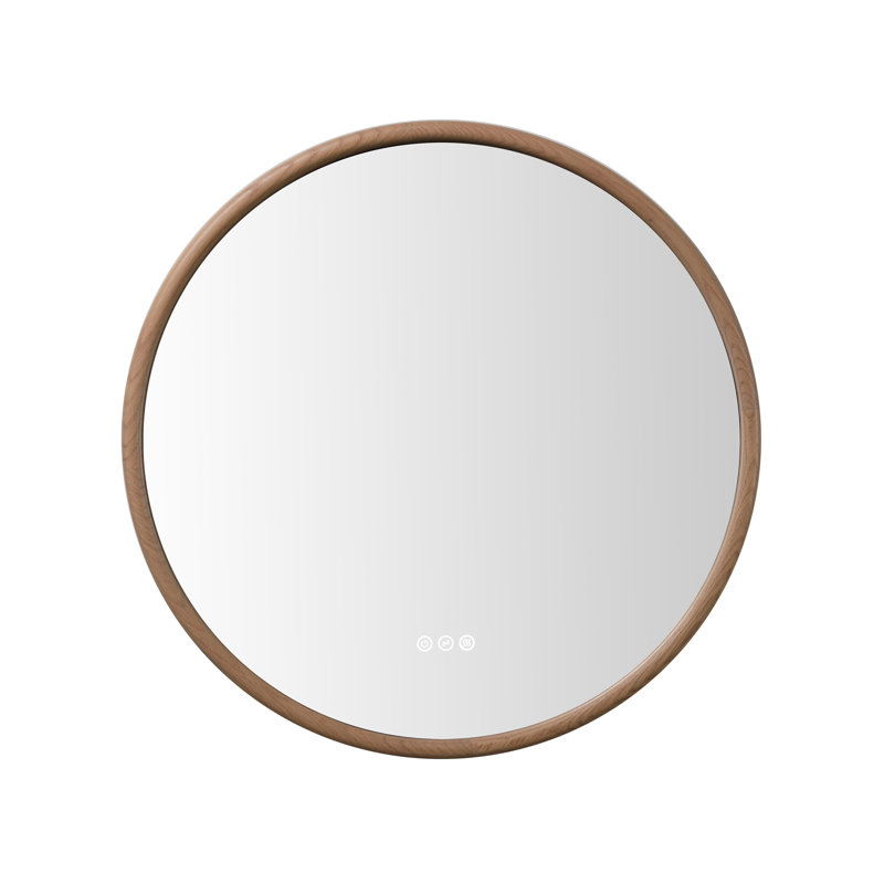 Zen LED Mirror, 35.43" x 35.43", Whitewash, Round