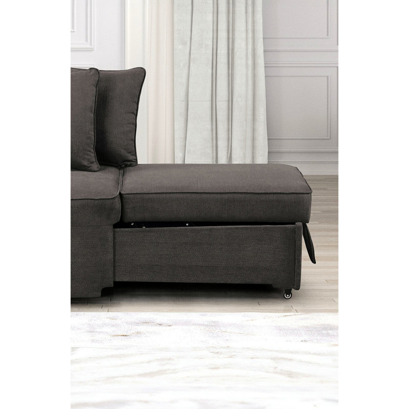 Chaise transitionnelle en tissu pour salon, couleur grise, réglable et coussins avec chaise de rangement, fonction, Gris