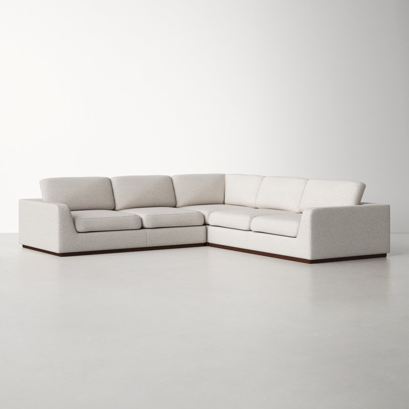 Berger Upholstered L-Shaped Sectional Symmetrical, Aldred Silver-Aged Sienna