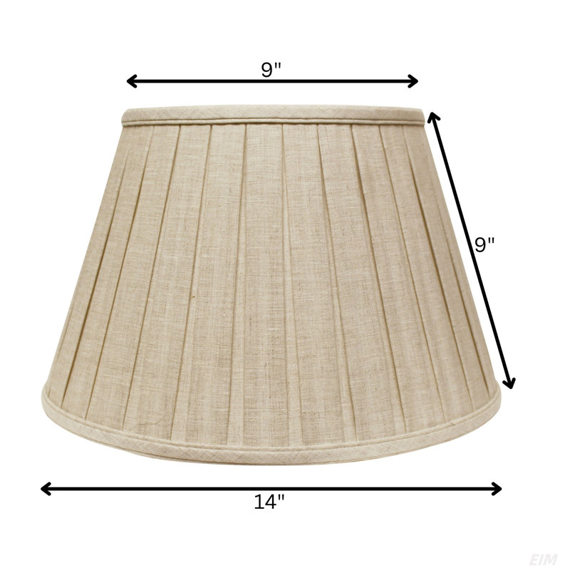 9 po en haut x 14 po en bas x 9 po de hauteur, abat-jour souple à plis carrés avec garniture laveuse, abat-jour en tissu couleur avoine pour lampes de table, lin naturel