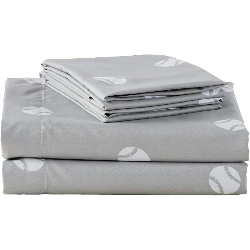 Baseball Sports Microfiber Sheet Set, Twin XL Sheet Set with 1 Pillowcase