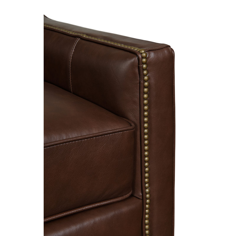 Fauteuil pivotant en cuir véritable James