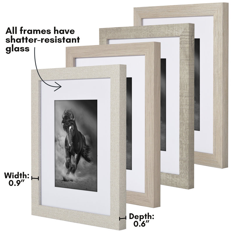 Ensemble de 4 cadres photo Americanflat, L 8 po x H 10 po, Ferme moderne