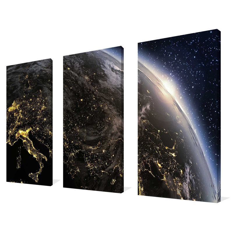 "Earth", ensemble de 3 impressions sur toile