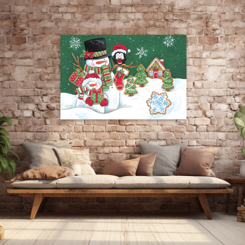 Winter Cookie Village 1 Piece Wrapped Canvas Wall Art, 101.6cm H x 152.4cm W