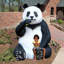 Statue fantôme d'ours panda géant