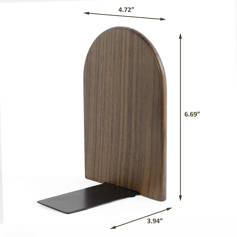 Non-skid Bookend Hold Heavy Books 7x4x5in Wood Bookends for Heavy Books for Office