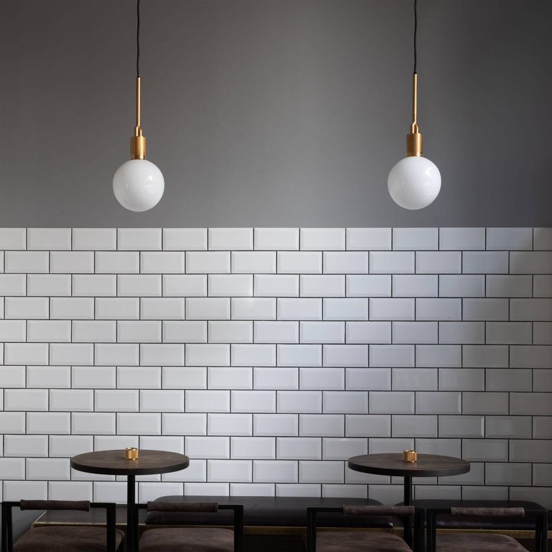 1 - Light Pendant, Steel/Opal