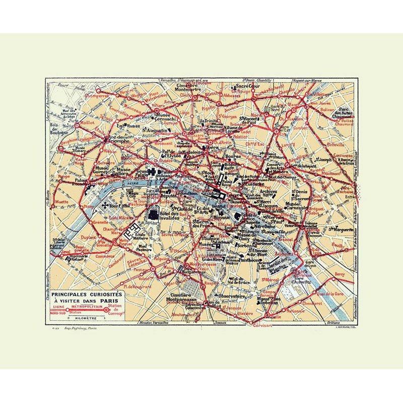 Touriste Paris, Hermann 1921, reproduction d'affiche par Hermann Hermann (36 X 24) # ITFR0214