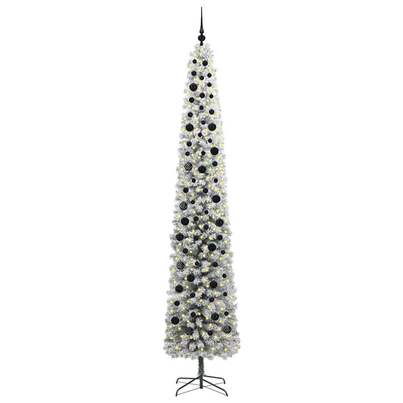 Artificial Christmas Tree with 300 LEDs with Stand, 8.86' H, Black
