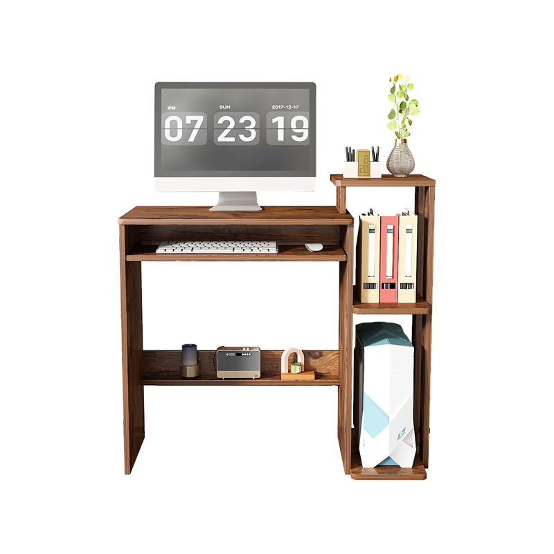 Small Computer Desk,Small Home Laptop Notebook Computer Desk,Retro, Brown