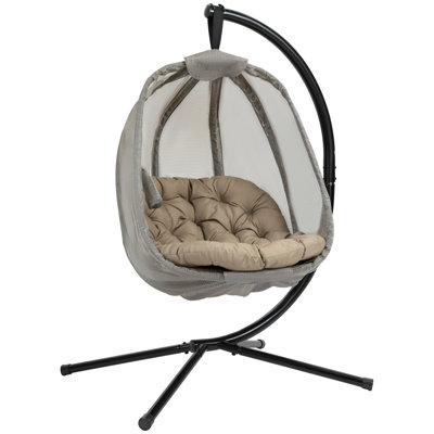 Solvey Hanging Egg Chair Folding Texteline Swing Hammock Cushion