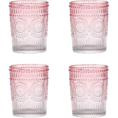 Drinking Glasses Set , Vintage Drinking Glasses, Colored Glassware Drinking