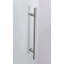 Porte de baignoire coulissante sans cadre, porte de douche de baignoire, verre trempé transparent, finition nickel brossé, gros rouleaux, rail carré, revêtement autonettoyant des deux côtés