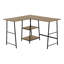 Bureau d'ordinateur, bureau personnel, coin, tablettes de rangement, L 48 po, forme en L, travail, ordinateur portable, métal noir, contemporain, moderne-256876302-256876297