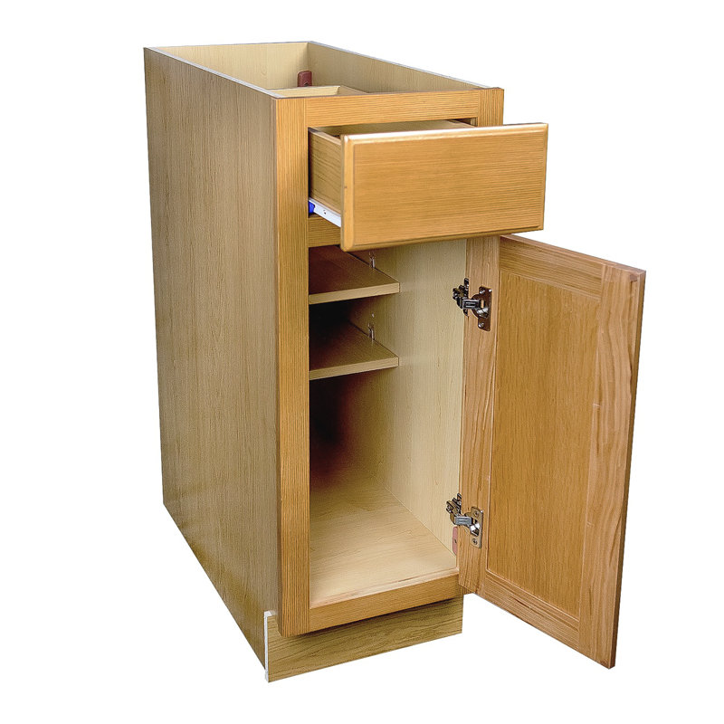 Honey Amber Raised Panel Base Cabinet, 34.5" H x 21" W x 24" D