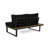 Outdoor Seater With Stable Aluminium And Dark Grey Fabric Upholstery Right Arm Faux Wood Details