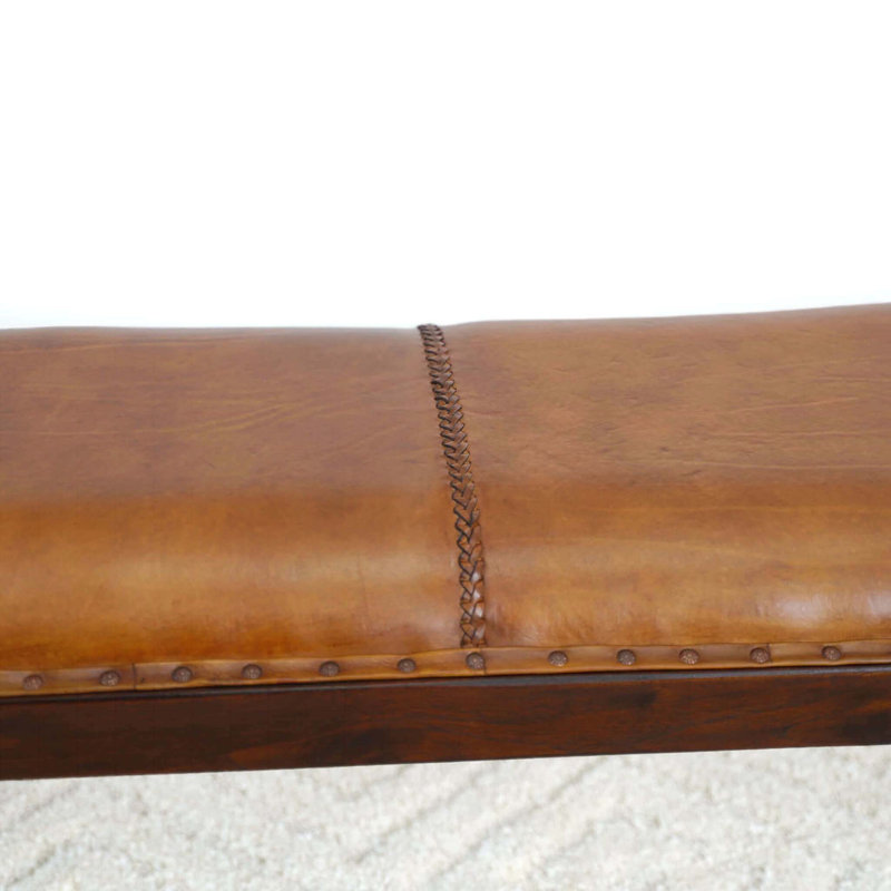 Banc en cuir brun clair Chad