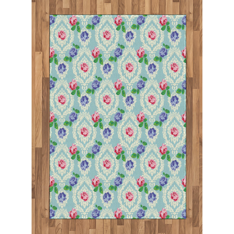 Victorian High Density Long Fiber Poly Threads Decorative Area Rug Carpet, Rectangle 4' x 5'8"