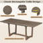 Ensemble de salle à manger 7 pièces à tréteaux extensible 7 pièces avec 6 chaises rembourrées, ensemble de table de ferme en bois massif-996379225