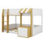 Lit superposé avec bureau, armoire de rangement et ports USB, lit superposé peu encombrant avec échelle et garde-corps