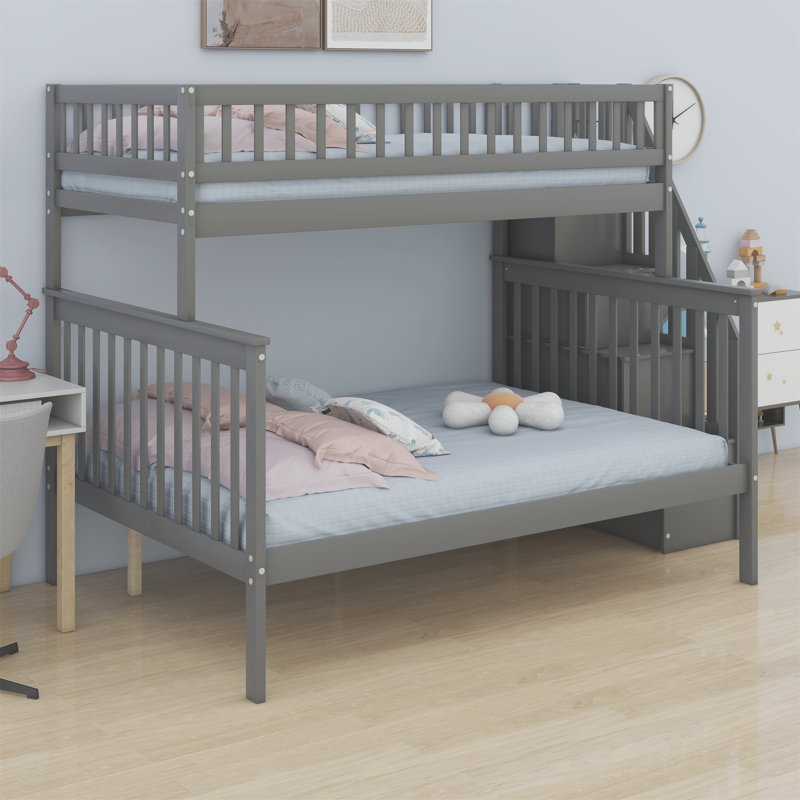 Crowden Kids Twin Over Full Bunk Bed, Gray