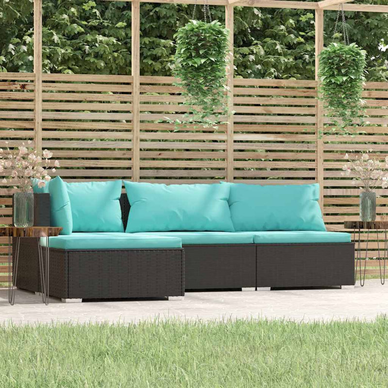 Mobilier de jardin extérieur, Coussin bleu / cadre noir