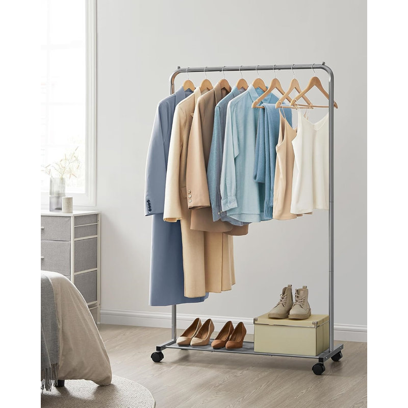 Harsha 90.5cm Rolling Clothing Rack, Grey