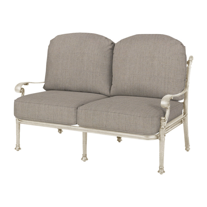 Florence Cushion Loveseat, Desert Bronze, Cast Ash Sunbrella® Plainweave