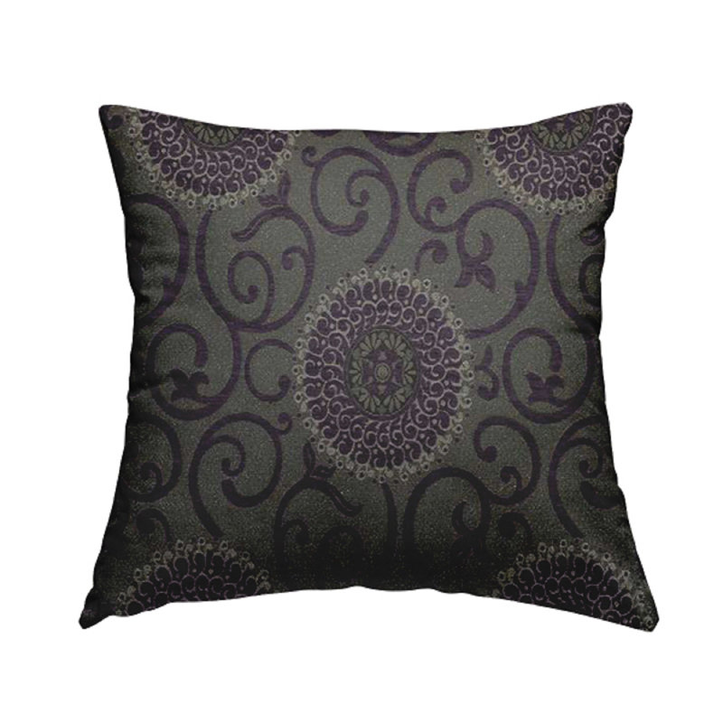 Guidry Floral Square Cushion, 55cm H x 55cm W x 5cm D, Purple/Grey