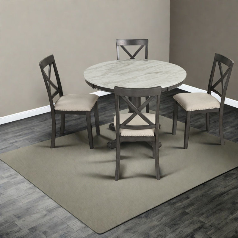 Ensemble de table de salle à manger moderne en bois massif avec finition en marbre pour la cuisine