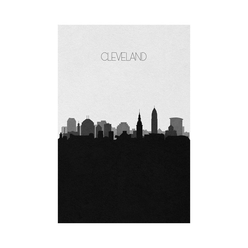 Cleveland Skyline by Ayse Deniz Akerman - Wrapped Canvas Gallery-Wrapped Canvas Giclée, 101.6 cm H x 66.04 cm W x 3.175 cm D
