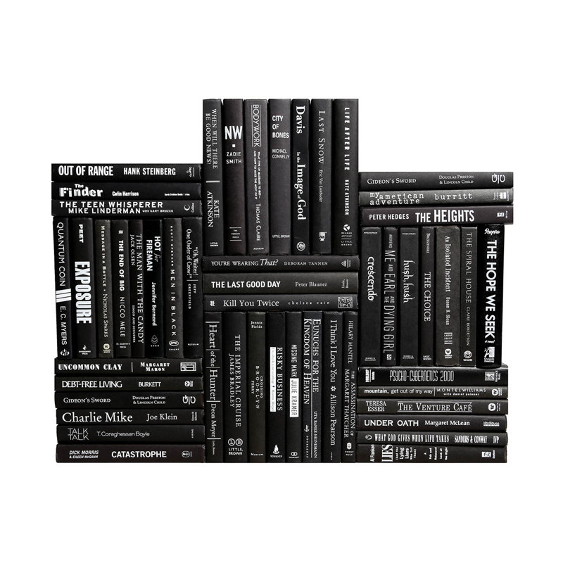 Modern Onyx & White Book Wall, S/50