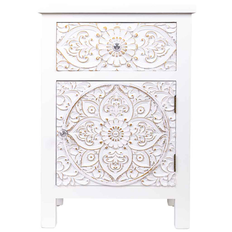 Charvi 47cm W Manufactured Wood Bedside Table