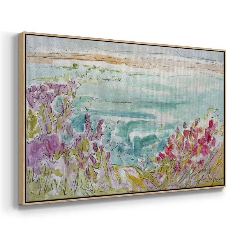 " On A Whim, Fly ", 17" H x 25" W x 2" D, Natural Wood Framed