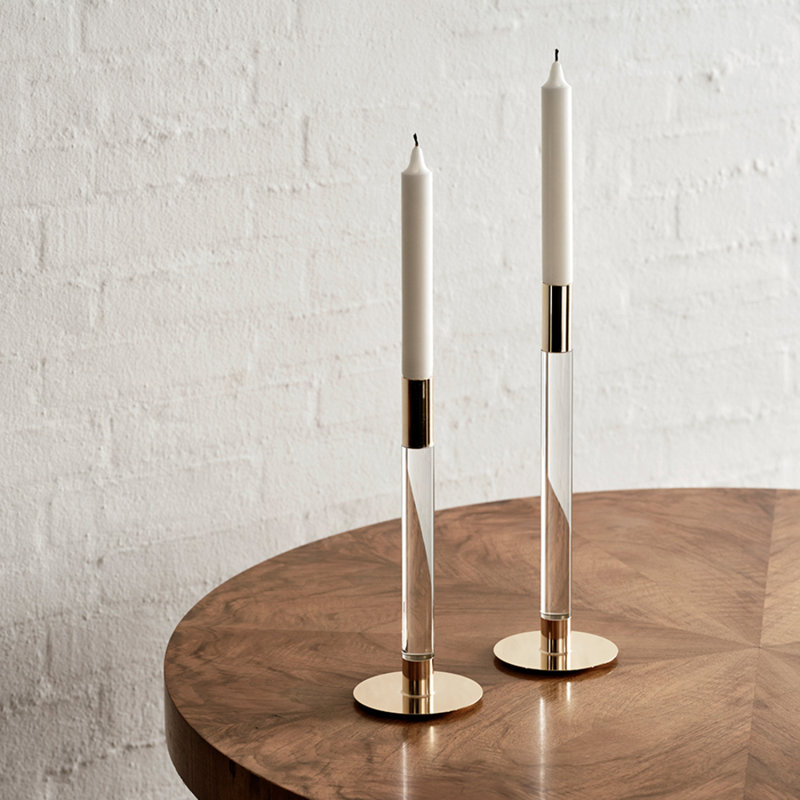 Bougie Lumiere Gold Large, Or, H 12,6 po x l 4,1 po x P 4,1 po