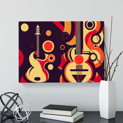 Deco Guitar - Wrapped Canvas